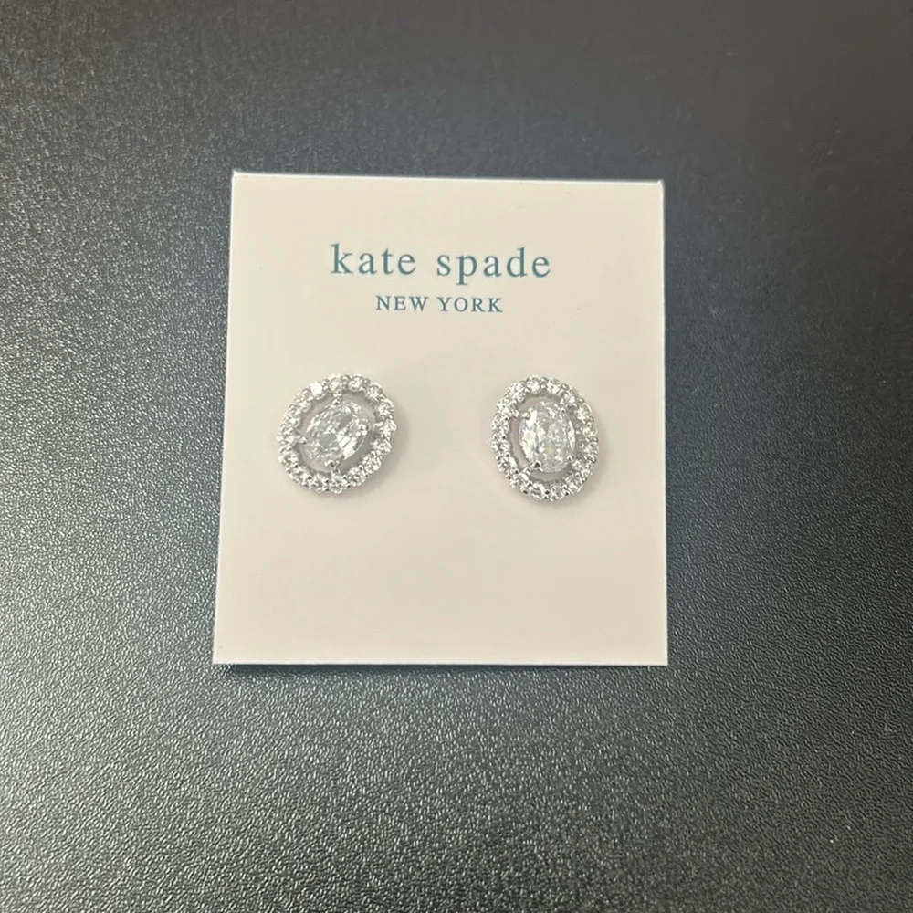 Kate Spade Sparkling Silver Stud Earrings - Picture 1 of 3